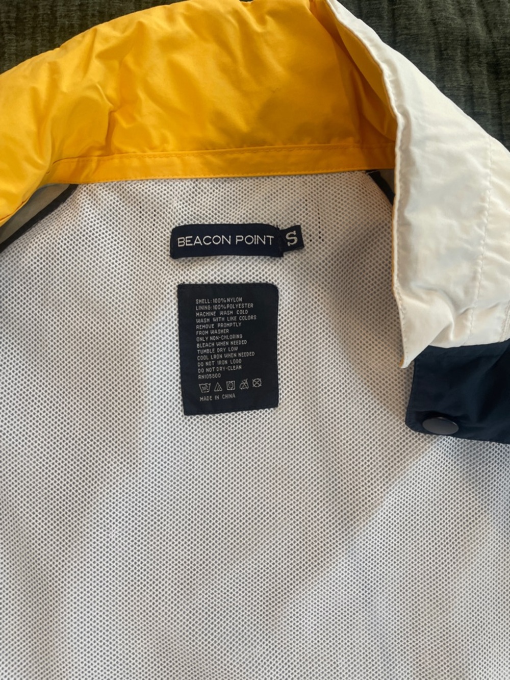 Navy Windbreaker with Cream Trim - Picture 7 of 10